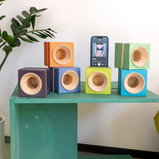 VAIA Cube JOY amplificatore legno verde lime 10cm