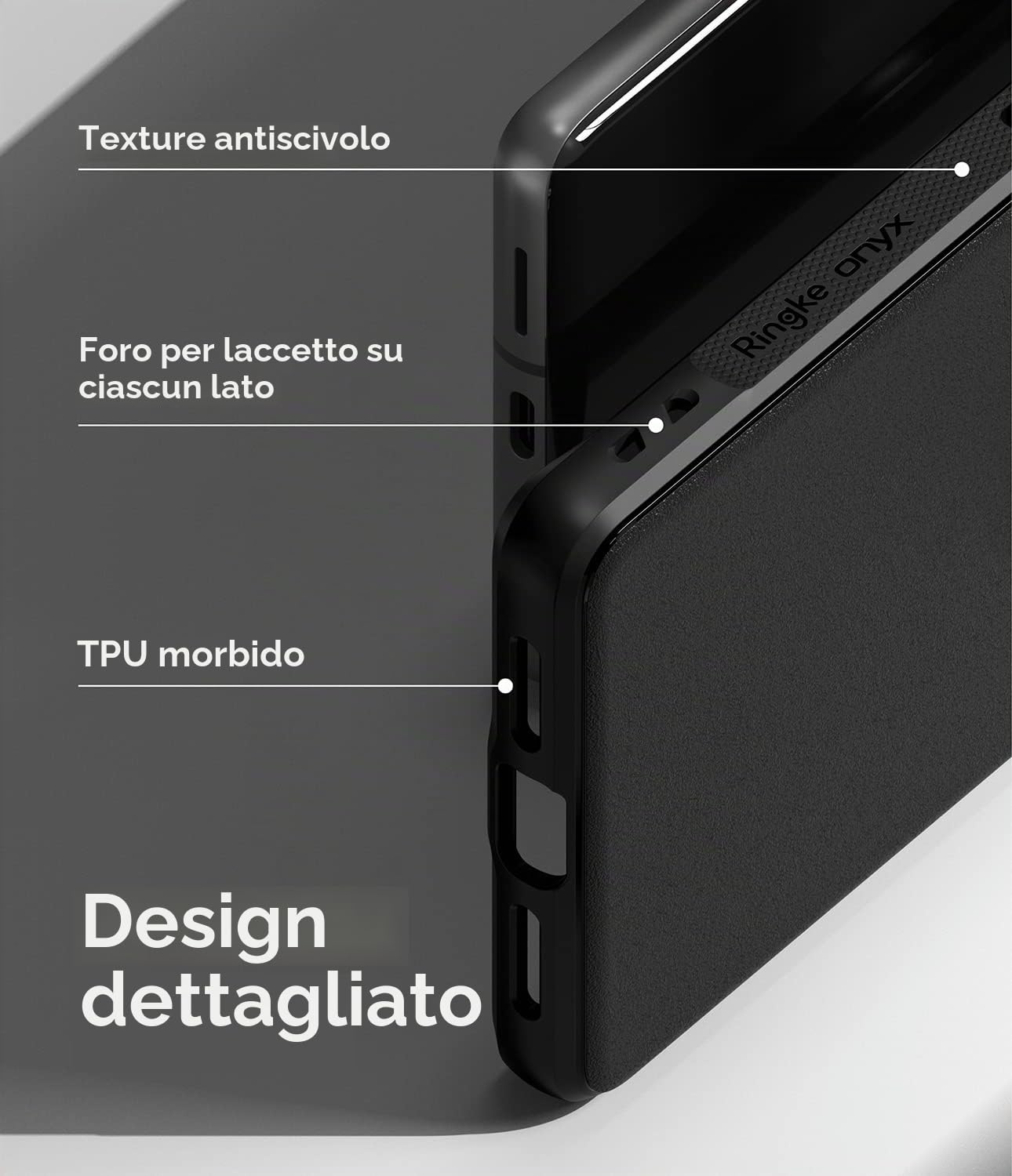 Ringke Onyx Pixel 7 cover nero TPU antiurto leggera