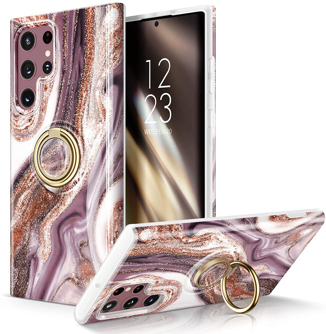 Redpepper Galaxy Cases S22 Ultra cover marmo con anello