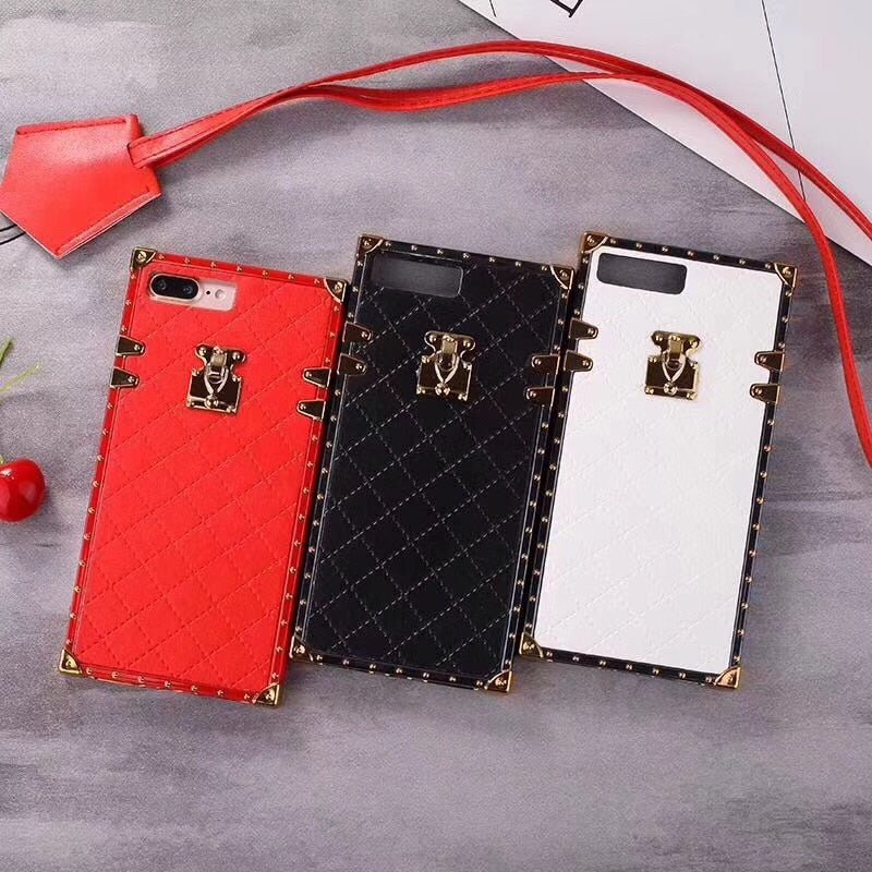 Redpepper Note 9 cover pelle quadri nera con laccetto