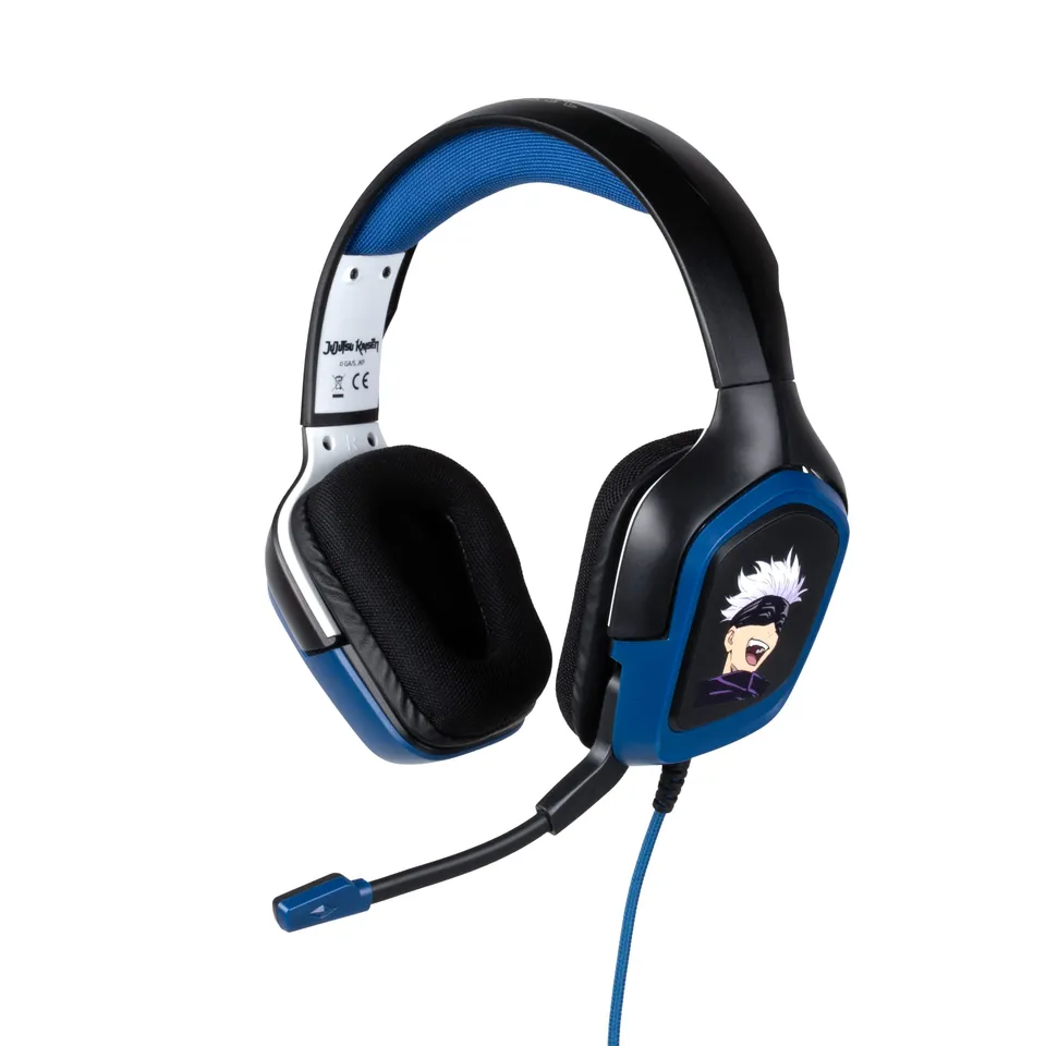 Konix Jujutsu Kaisen Cuffie Gamer Cablate Nero e Blu Jack 3,5mm