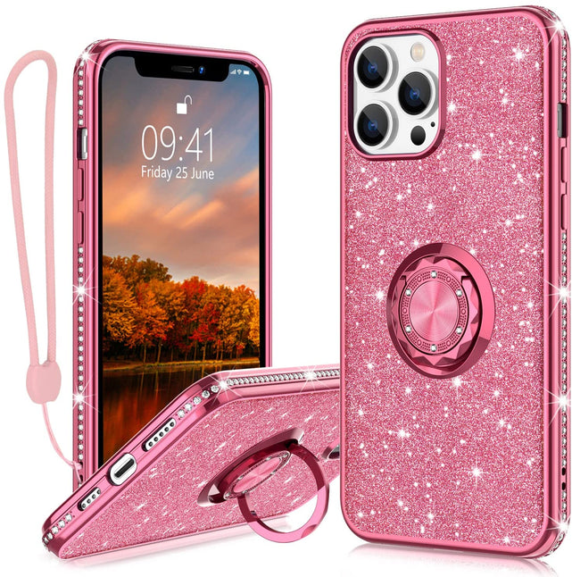Redpepper Apple Cases iPhone 13 Pro cover glitter con anello