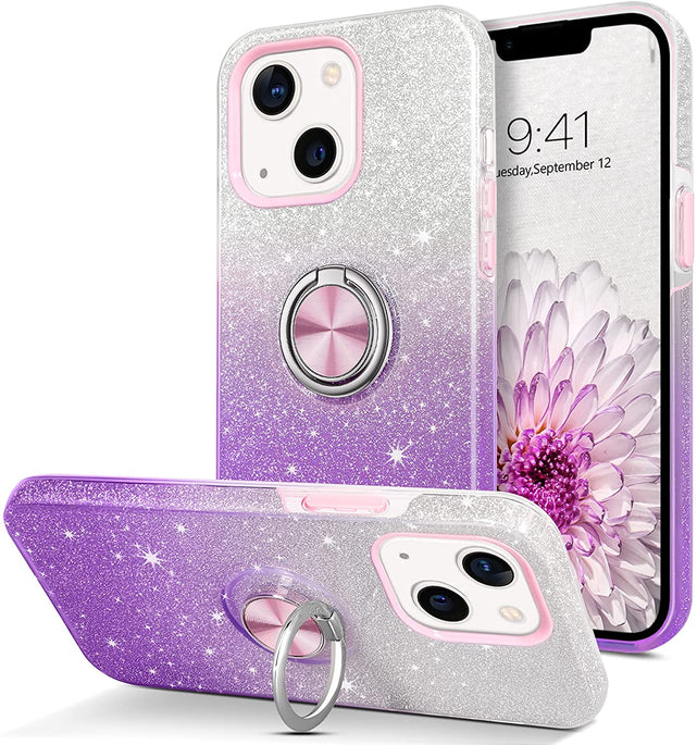 Redpepper iPhone 13 Mini Cover Glitter con Anello