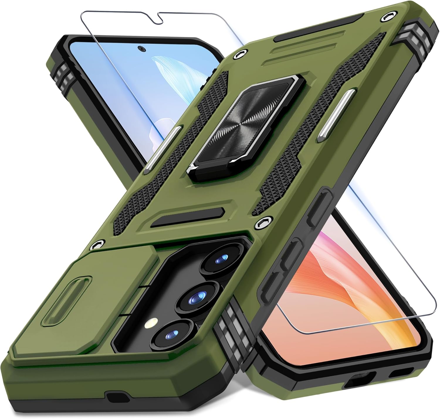 Redpepper Galaxy S25 Custodia Armor Verde con Anello