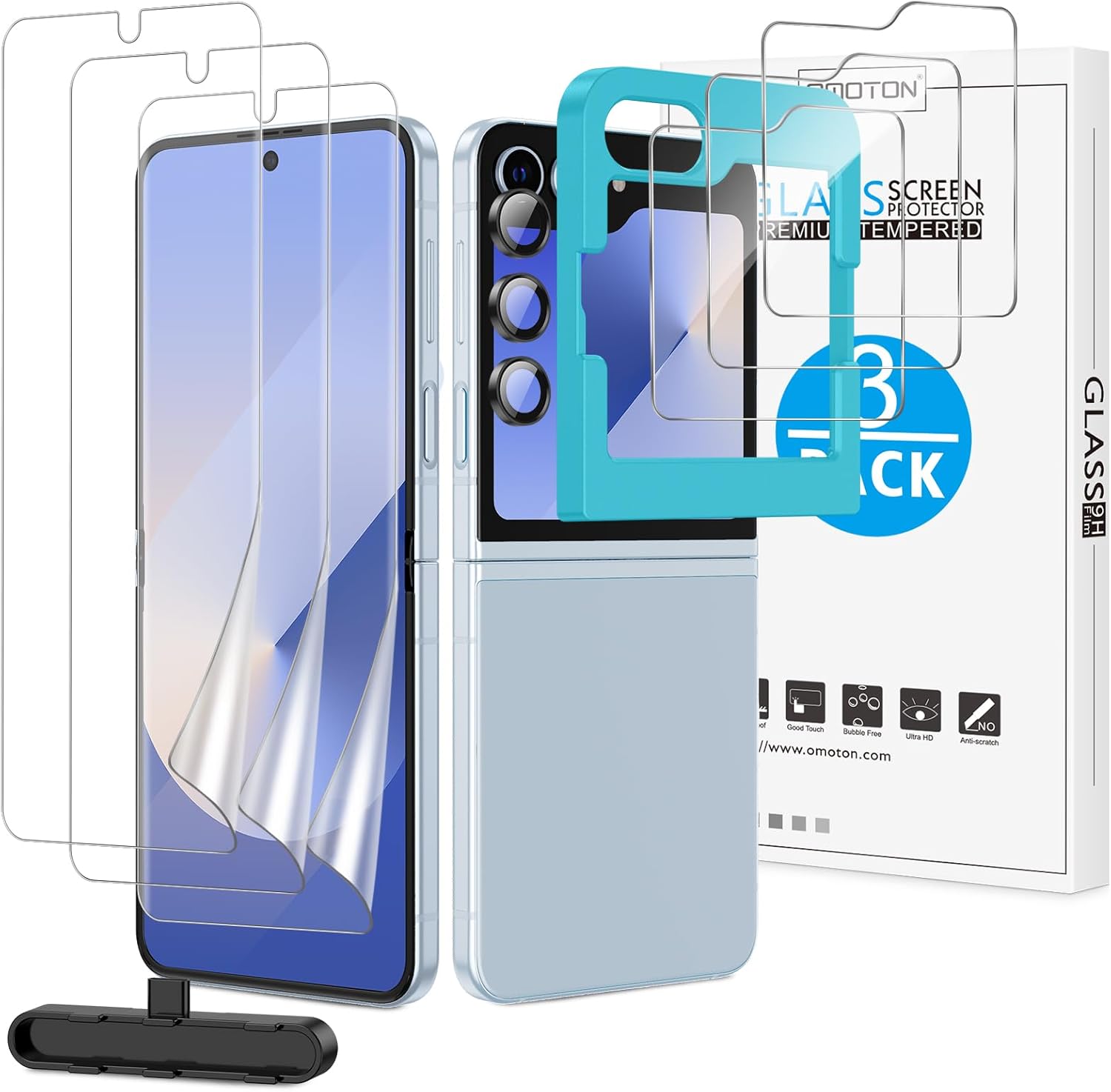 Redpepper Galaxy Cases Z Flip 6 vetro 9H + lenti set 9 pezzi