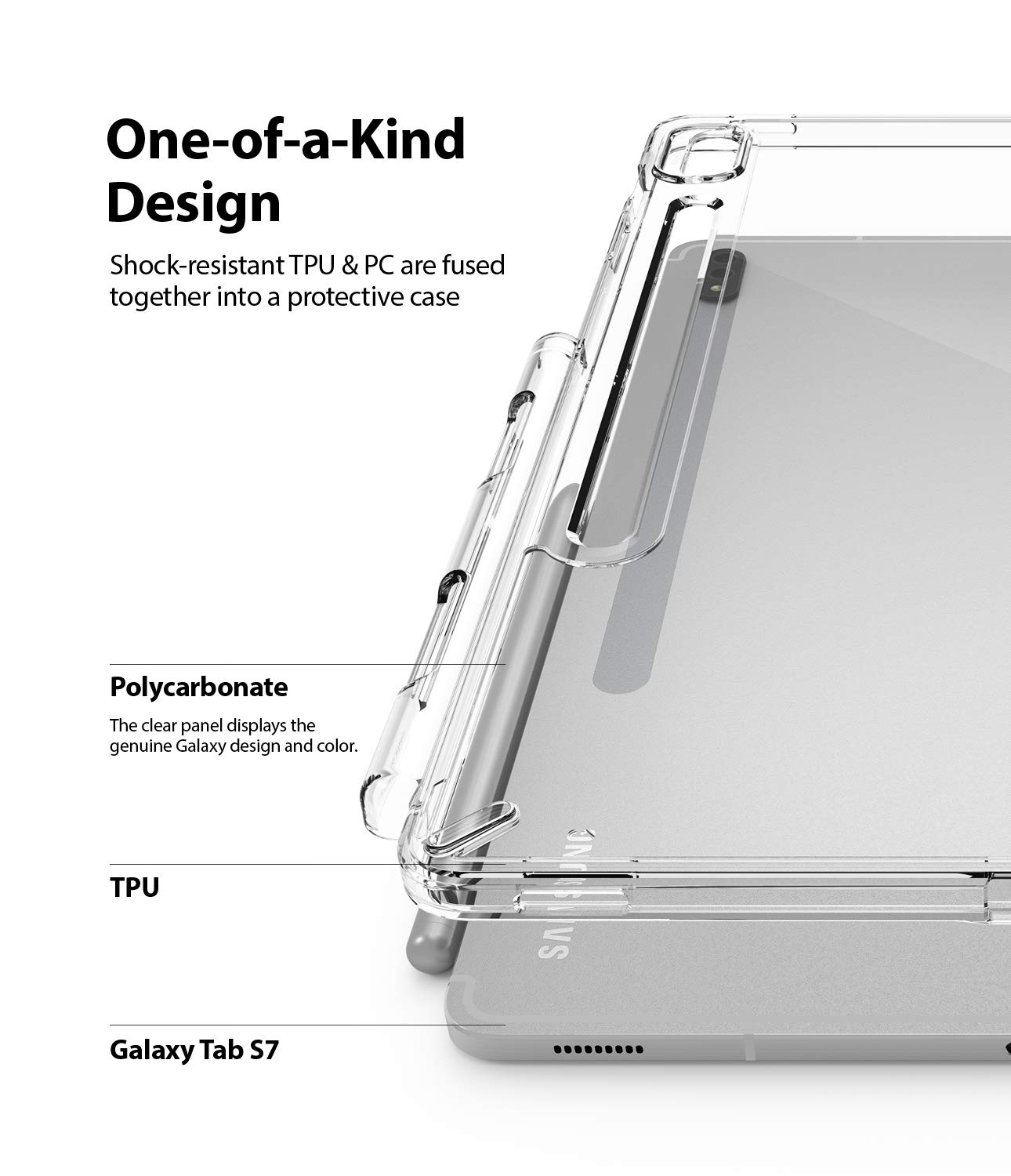 Ringke Fusion cover Galaxy Tab S8 S7 trasparente Clear S Pen