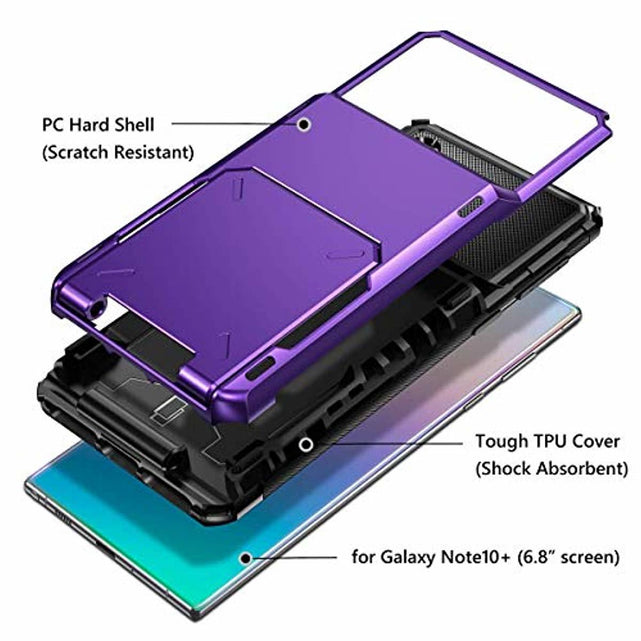 Redpepper Galaxy Note 10 Plus Cover Portafoglio Viola 4 Carte