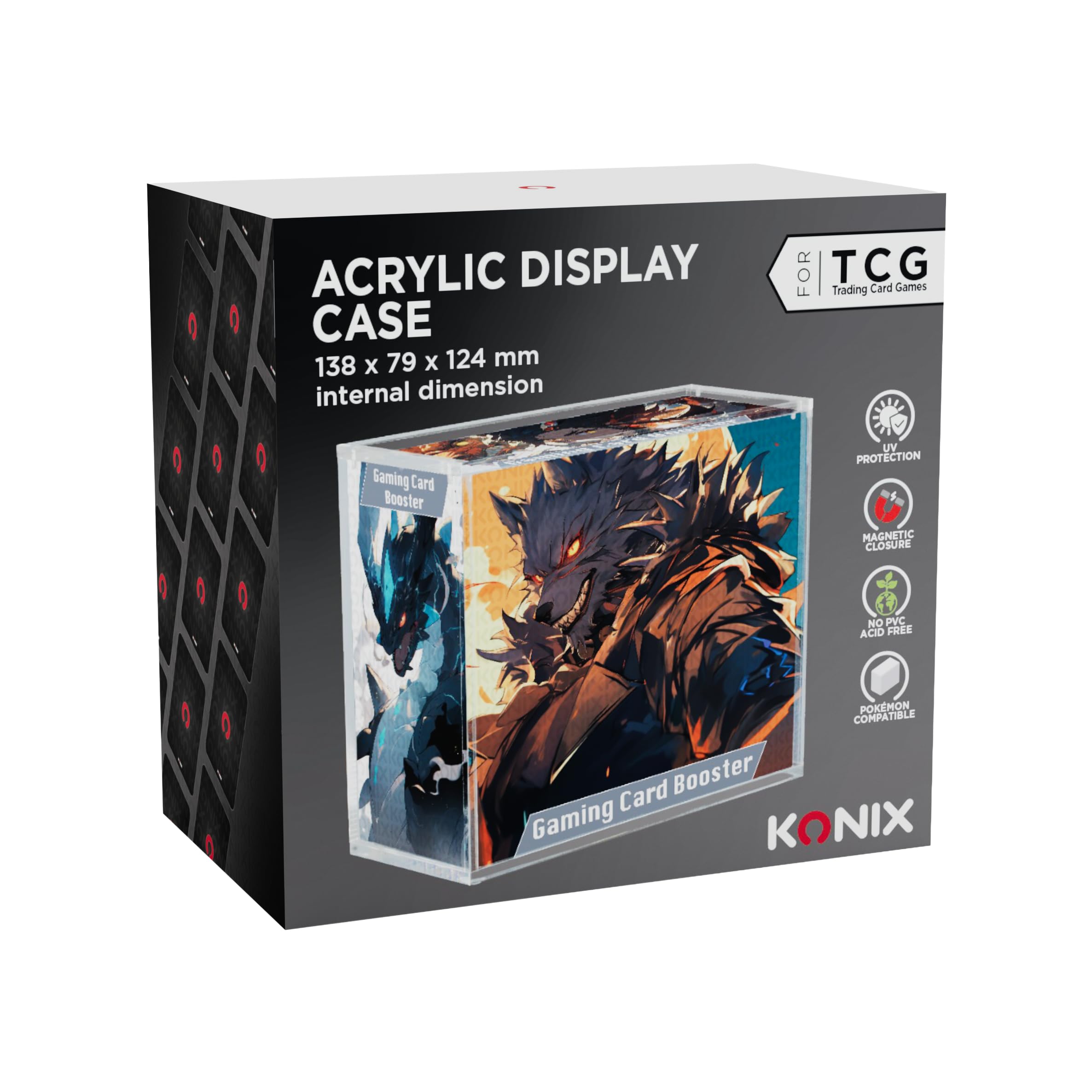 Konix Booster vetrina display acrilico anti-UV 138x79x124