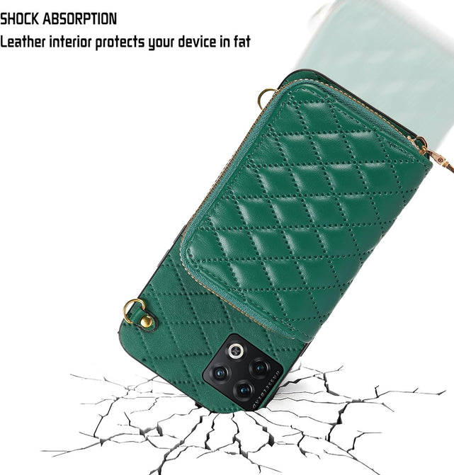 Redpepper OnePlus 11 Custodia Portafoglio Verde Tracolla Cerniera