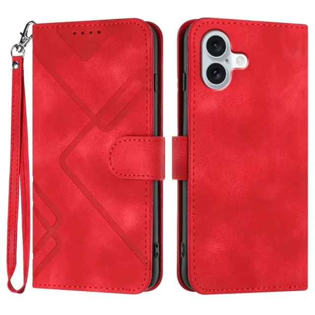 Redpepper iPhone 16 Plus cover pelle porta carte cordino