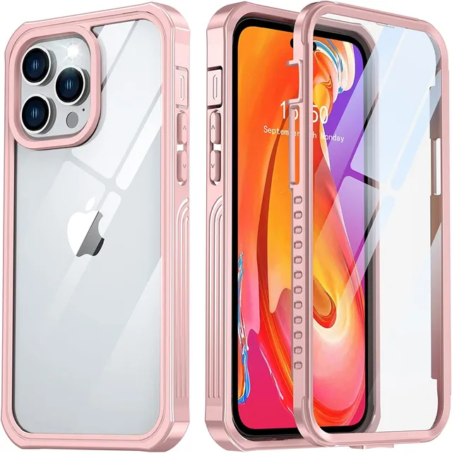 Redpepper Apple Cases 14 Pro Max Bumper Cover vetro nera 6.7