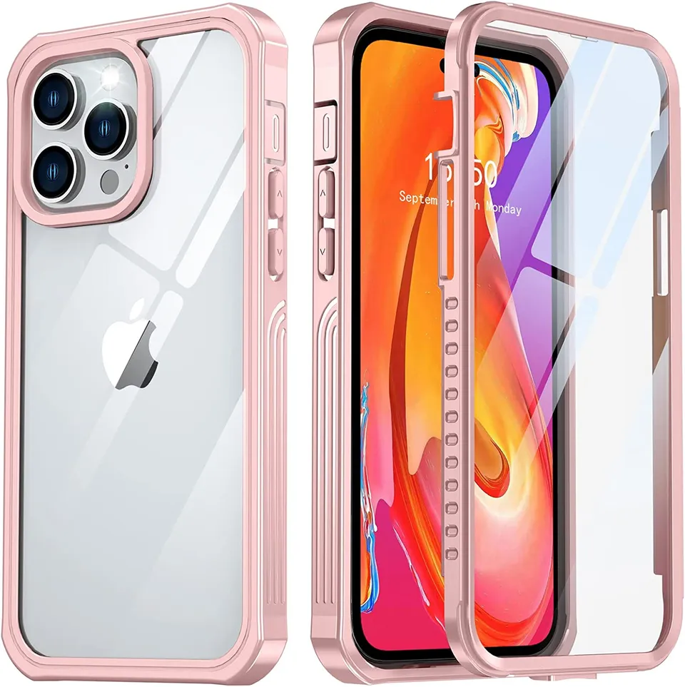 Redpepper Apple Cases 14 Pro Max Bumper Cover vetro nera 6.7