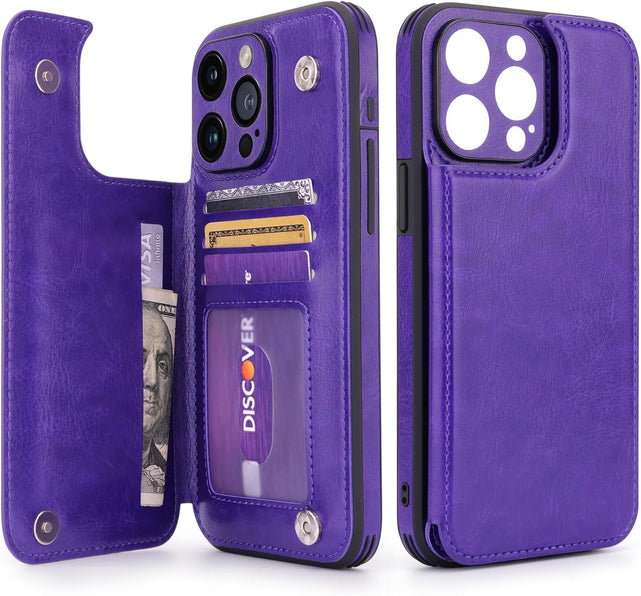 Redpepper iPhone 15 Pro Max cover portafoglio nera pelle
