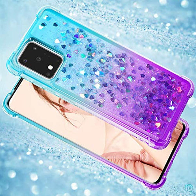 Redpepper Galaxy S20 Ultra Cover Glitter Liquida Teal-Viola TPU