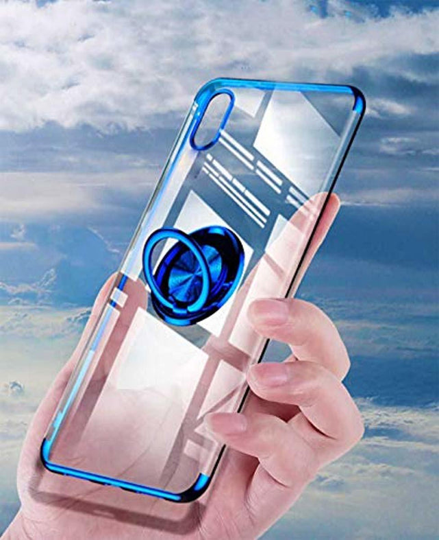 Redpepper Galaxy A70 Cover Trasparente Blu con Anello