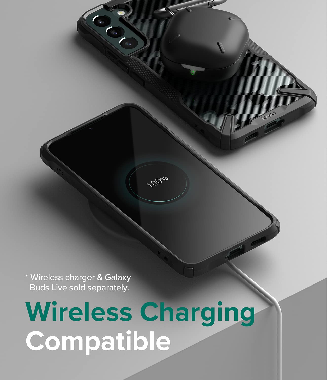 Ringke Fusion X Cover S22 Plus 5G Camo Black Mimetica