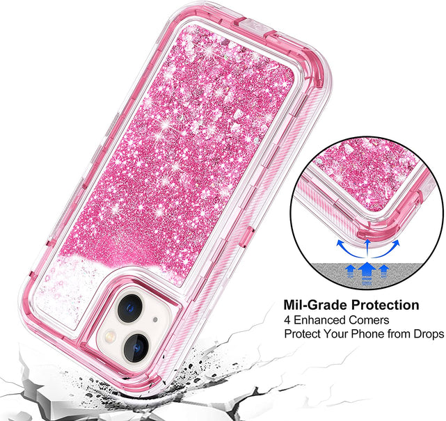 Redpepper iPhone 13 Cover Glitter Liquida 3D Brillantini