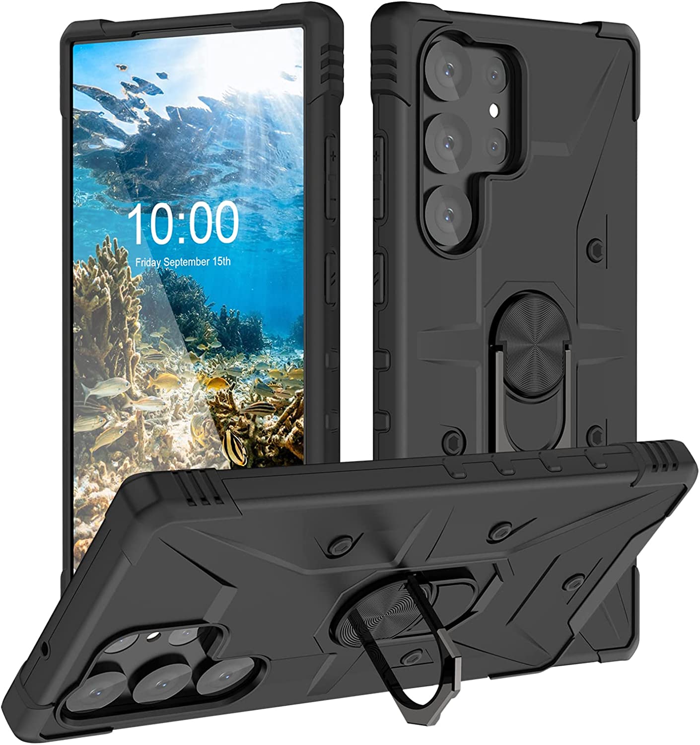 Redpepper Galaxy Cases cover Galaxy S23 Ultra con anello stand rugged