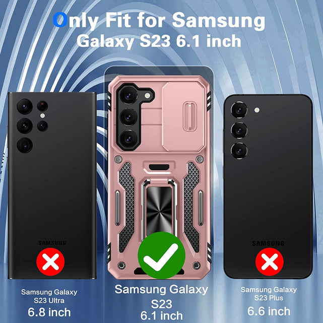 Redpepper Galaxy S23 Cover Rugged Anello Nera Full Body