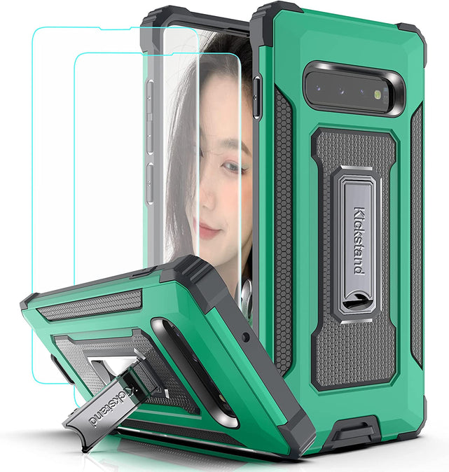 Redpepper Galaxy S10 Plus Cover Rugged Nera Stand + Pellicola