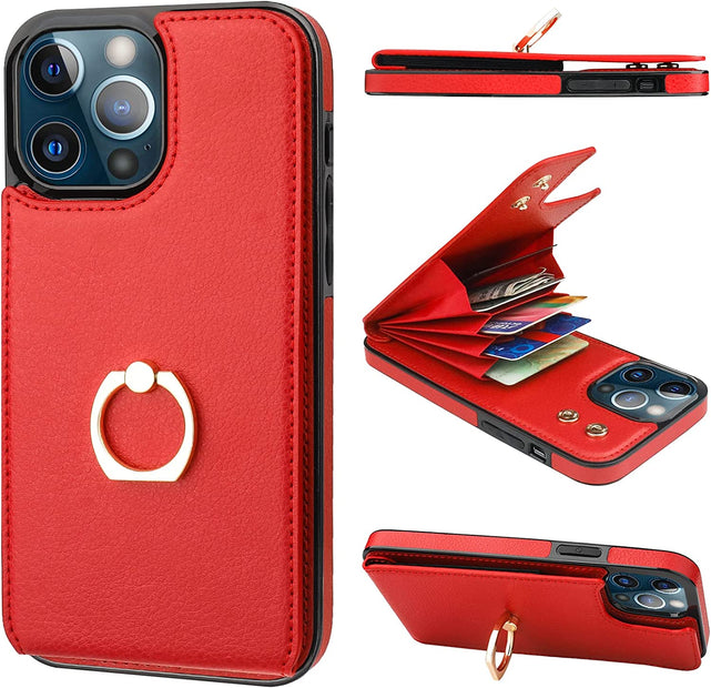 Redpepper iPhone 13 Pro Max Cover Portafoglio Marrone