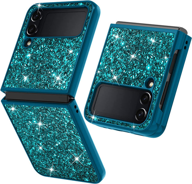 Redpepper Galaxy Z Flip 4 cover glitter blu brillantini donna