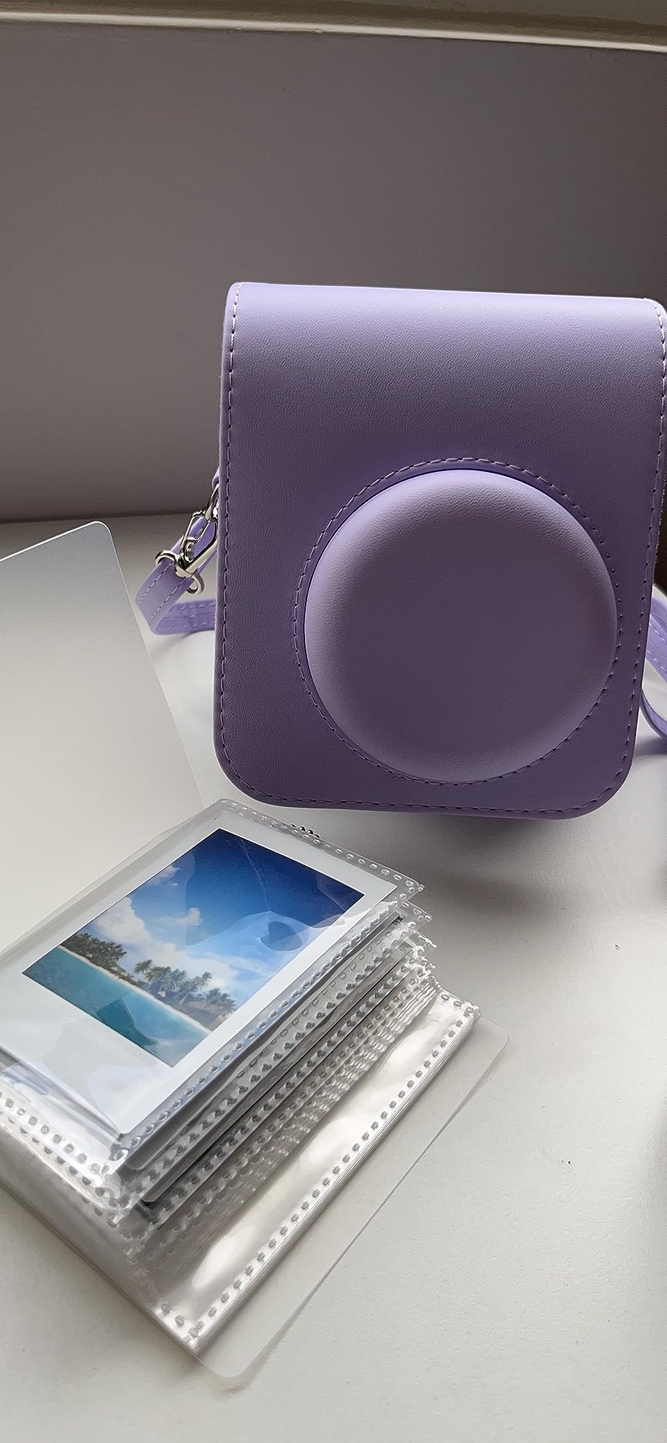 Aenllosi Camera Case Instax Mini 11/12/13 custodia blu pastello