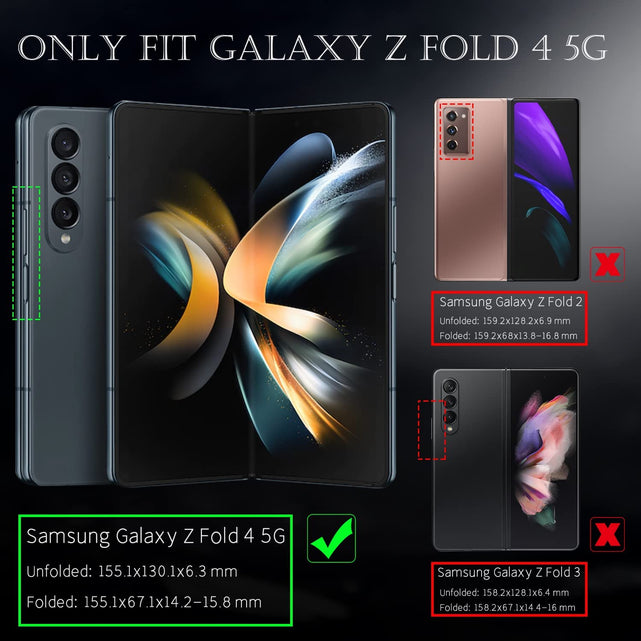 Redpepper Galaxy Z Fold 4 Portafoglio Pelle Nero Stand