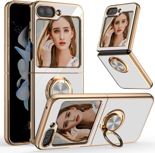 Redpepper Galaxy Cases Z Flip 5 cover anello stand bianca