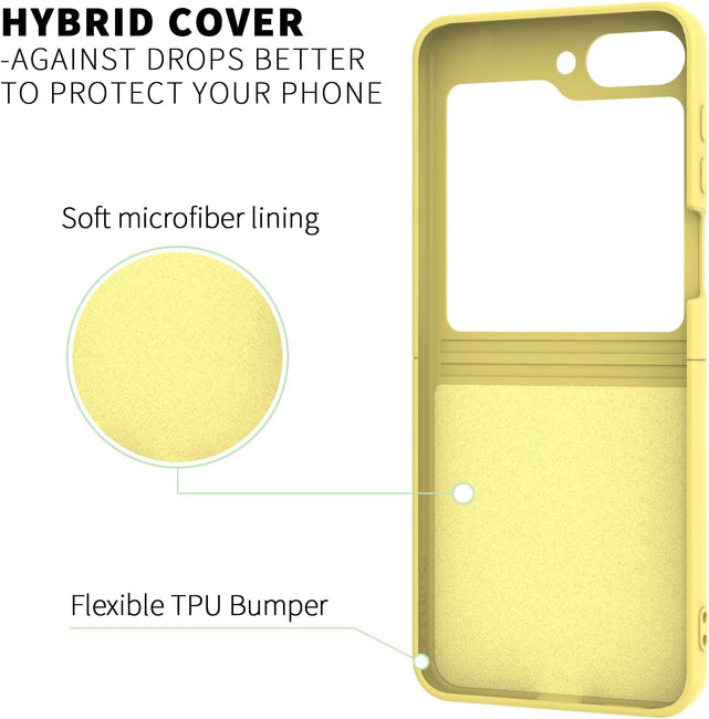 Redpepper Galaxy Z Flip 5 cover gialla morbida con stand