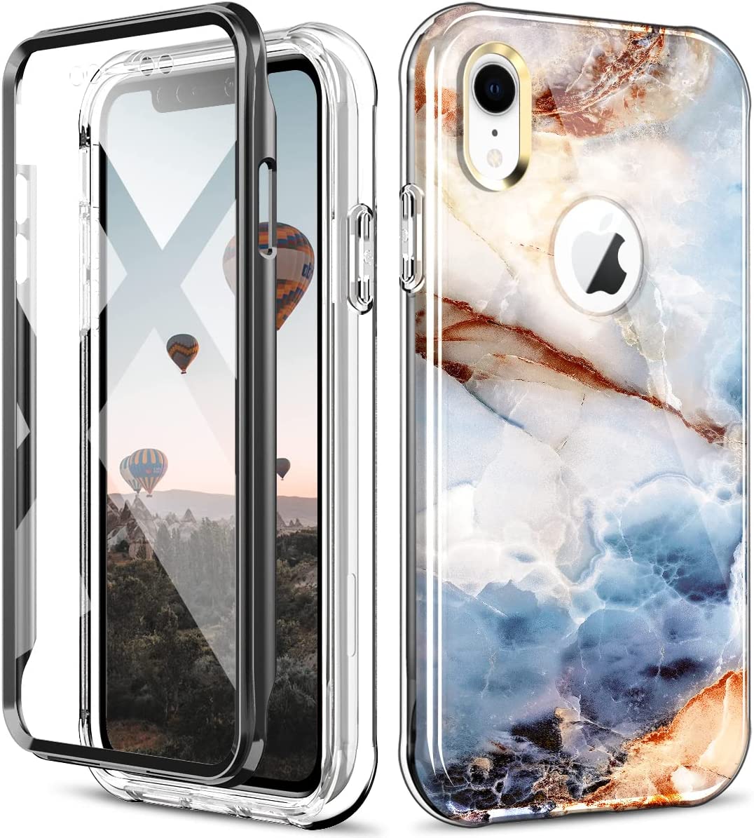 Redpepper Apple Cases cover iPhone XR marmo acquerello con pellicola
