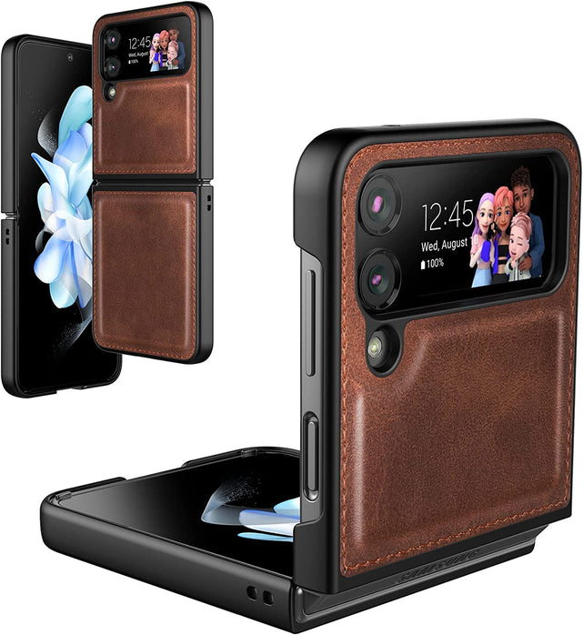 Redpepper Galaxy Cases Z Flip 4 cover pelle sottile nera