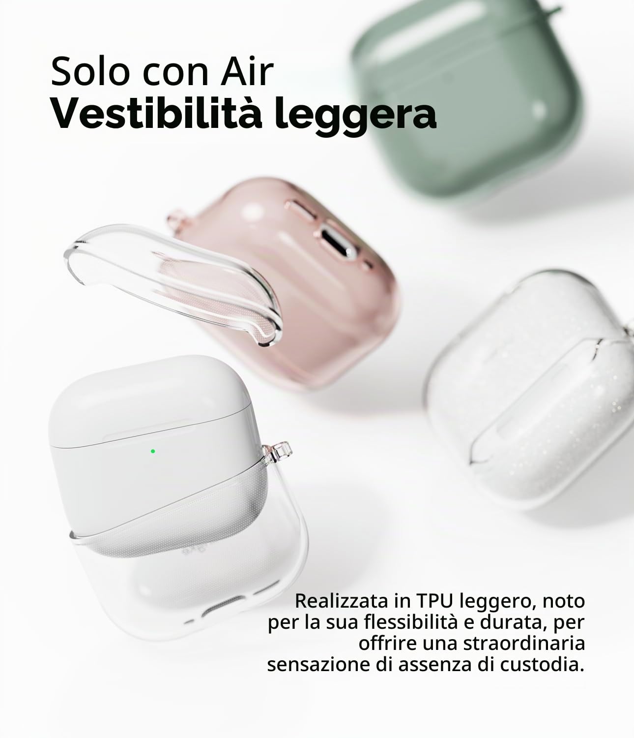Ringke Air Cover AirPods 4 custodia Clear TPU