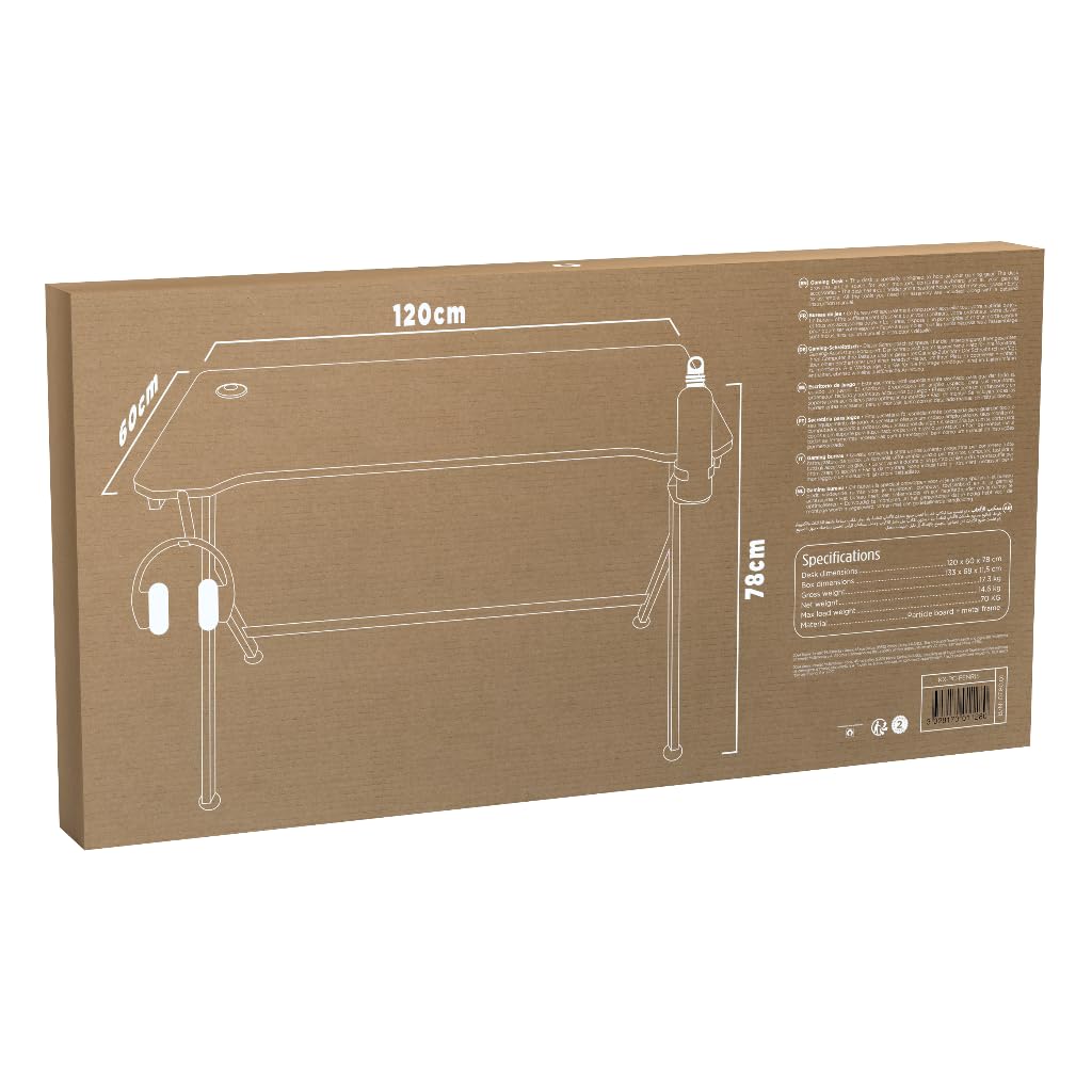 Konix Fenris Scrivania Gaming 120x60 cm Nera a Y