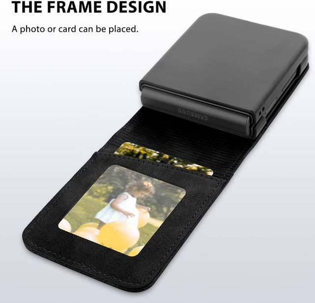 Redpepper Galaxy Z Flip 4 Custodia Portafoglio Pelle Nera 3 Carte
