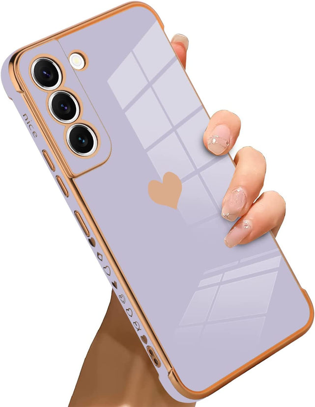 Redpepper Galaxy S21 Cover Nera Cuore Placcata Elegante