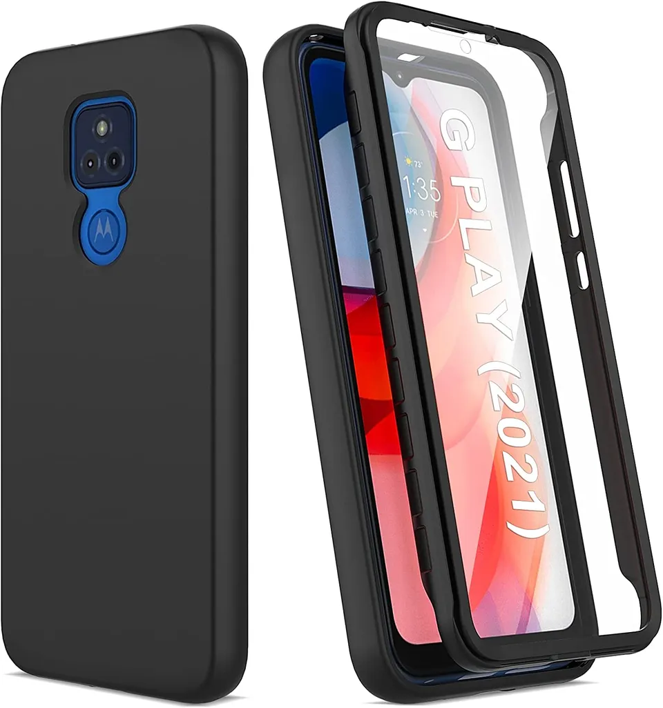 Redpepper Moto G Play 2021 Cover Vetro Integrato Antishock Nera
