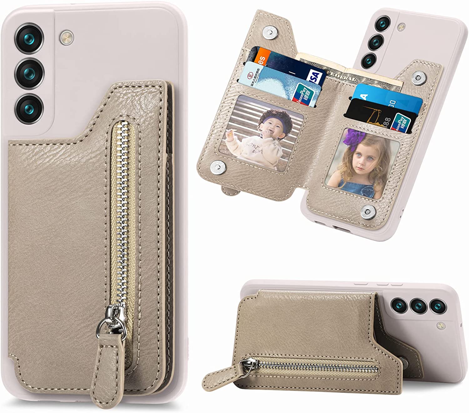 Redpepper S23 Plus cover wallet pelle porta carte nero
