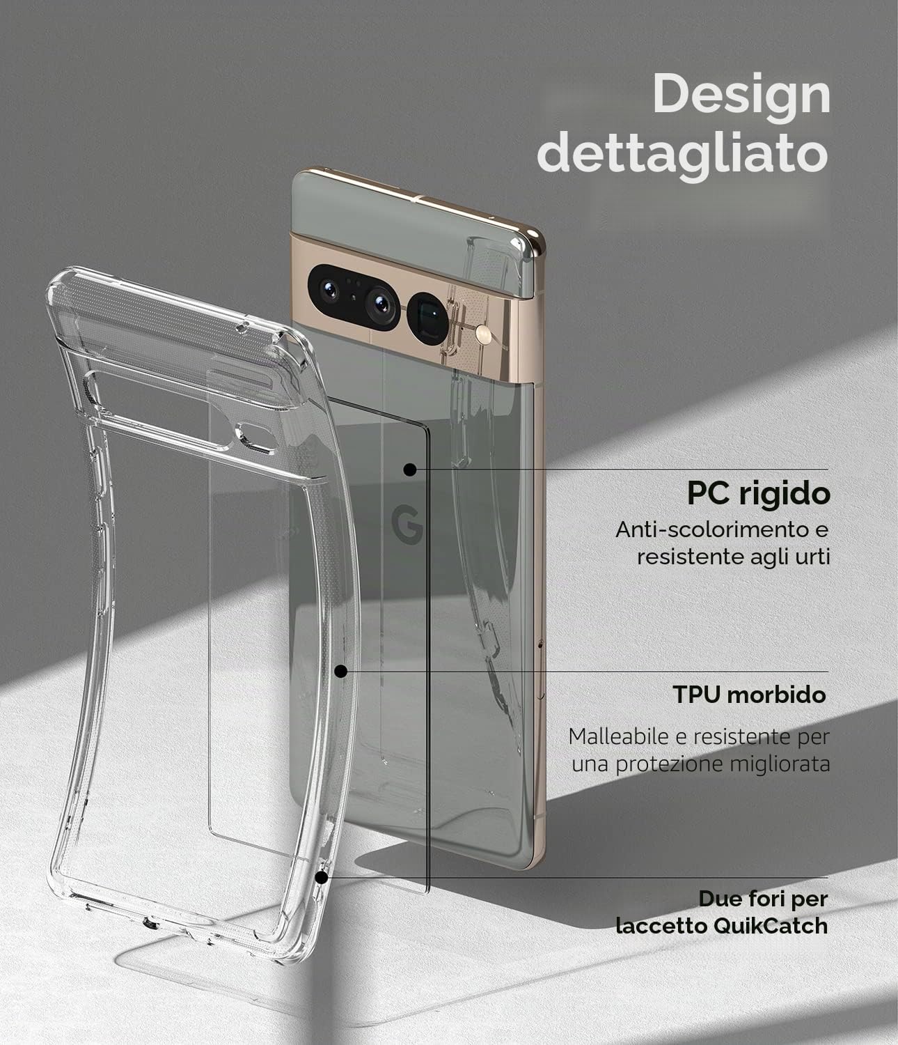 Ringke Fusion Cover Pixel 7 Pro Clear Trasparente Antiurto