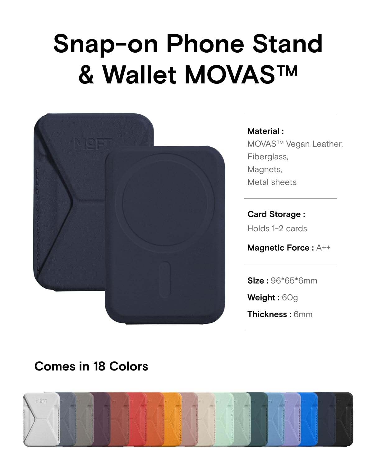 MOFT Snap Series Wallet Stand iPhone MagSafe 3 carte magnetico