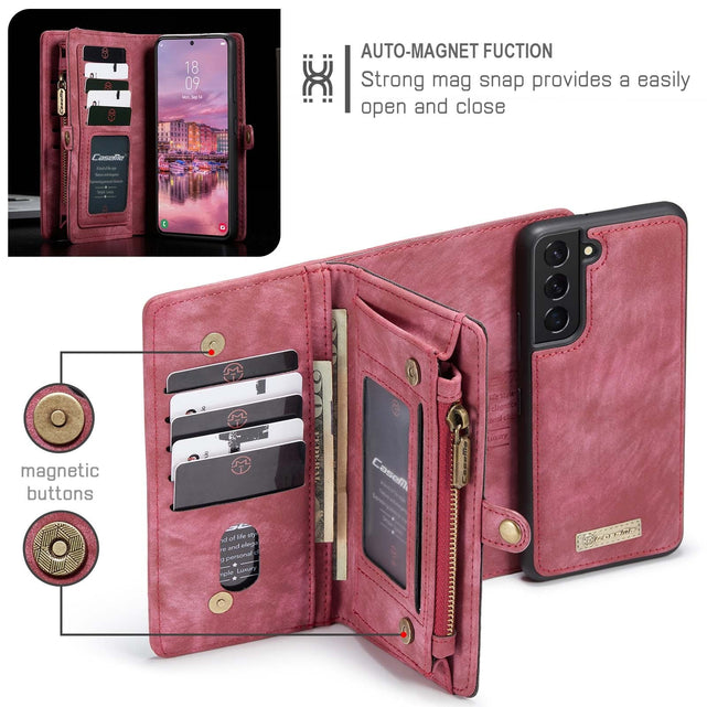 Redpepper Galaxy S22 Cover Portafoglio Pelle Nera Zip