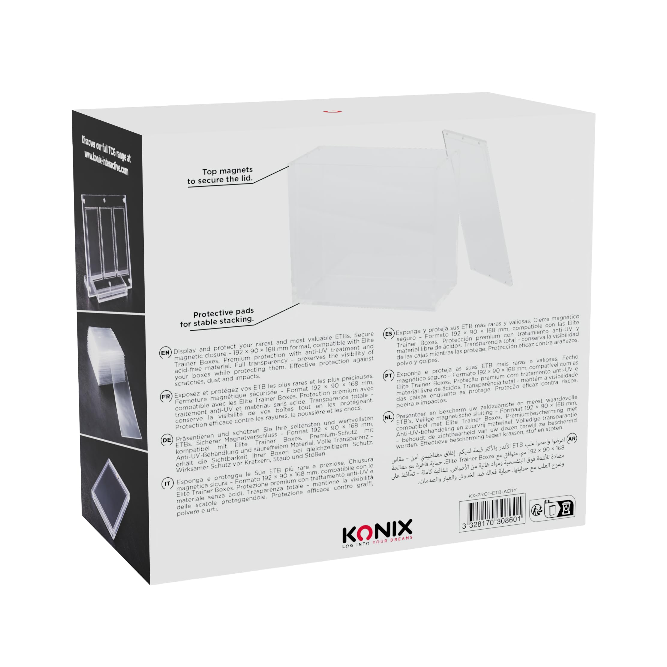 Konix ETB vetrina box acrilico trasparente 190x90x168