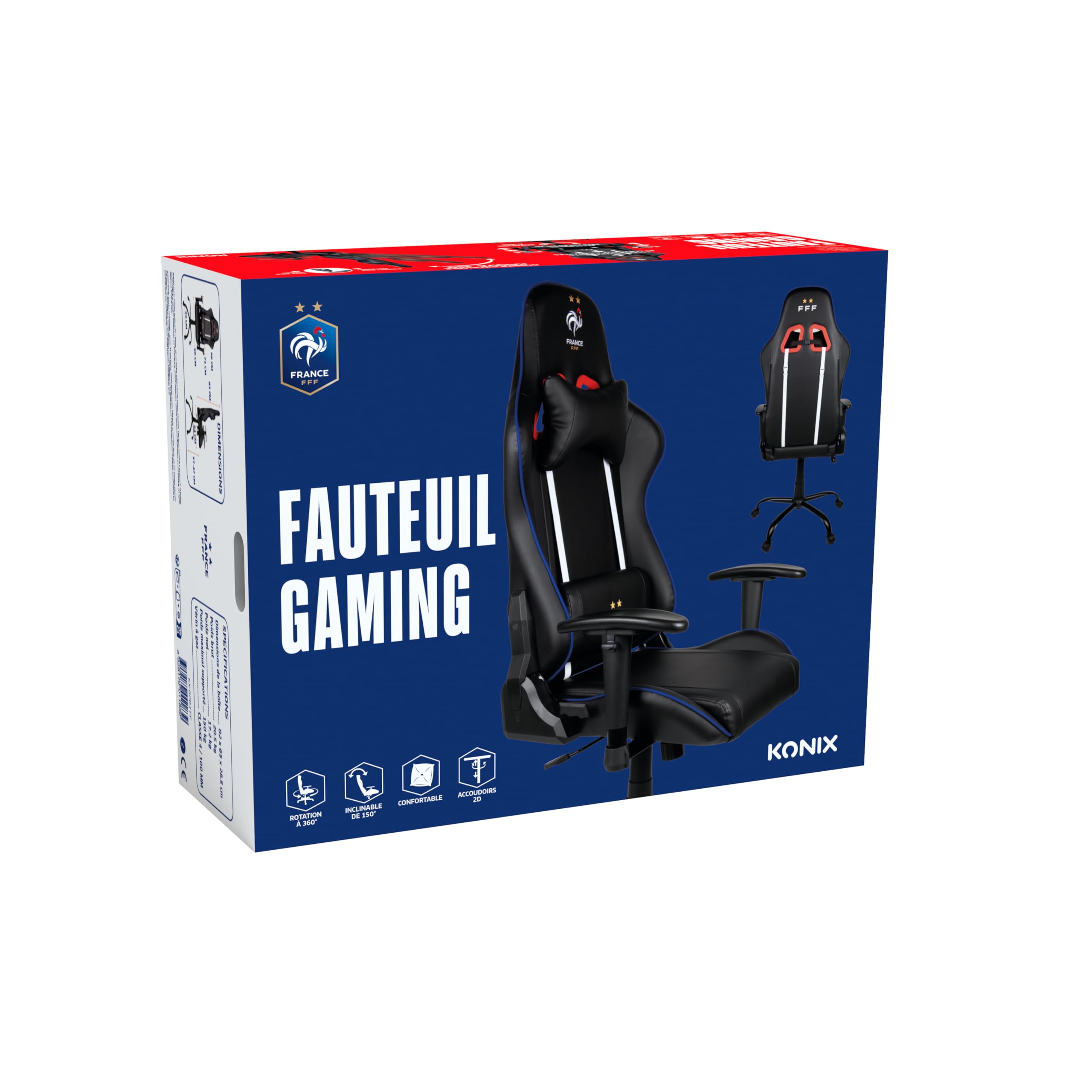 Konix FFF sedia gaming nero blu Stranger Things ecopelle