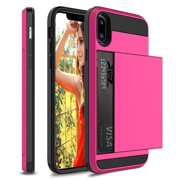 Redpepper iPhone 14 Cover Silicone Nera Porta Carte Antiurto
