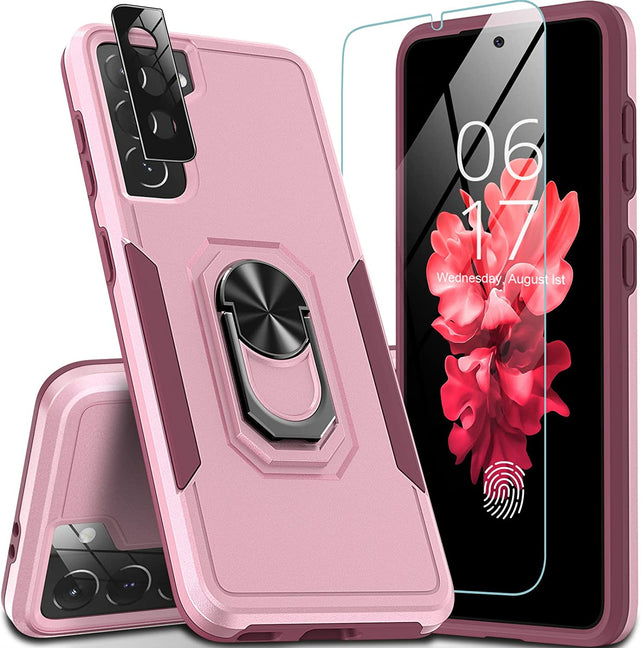 Redpepper Galaxy S21 5G cover anello stand vetro 9H