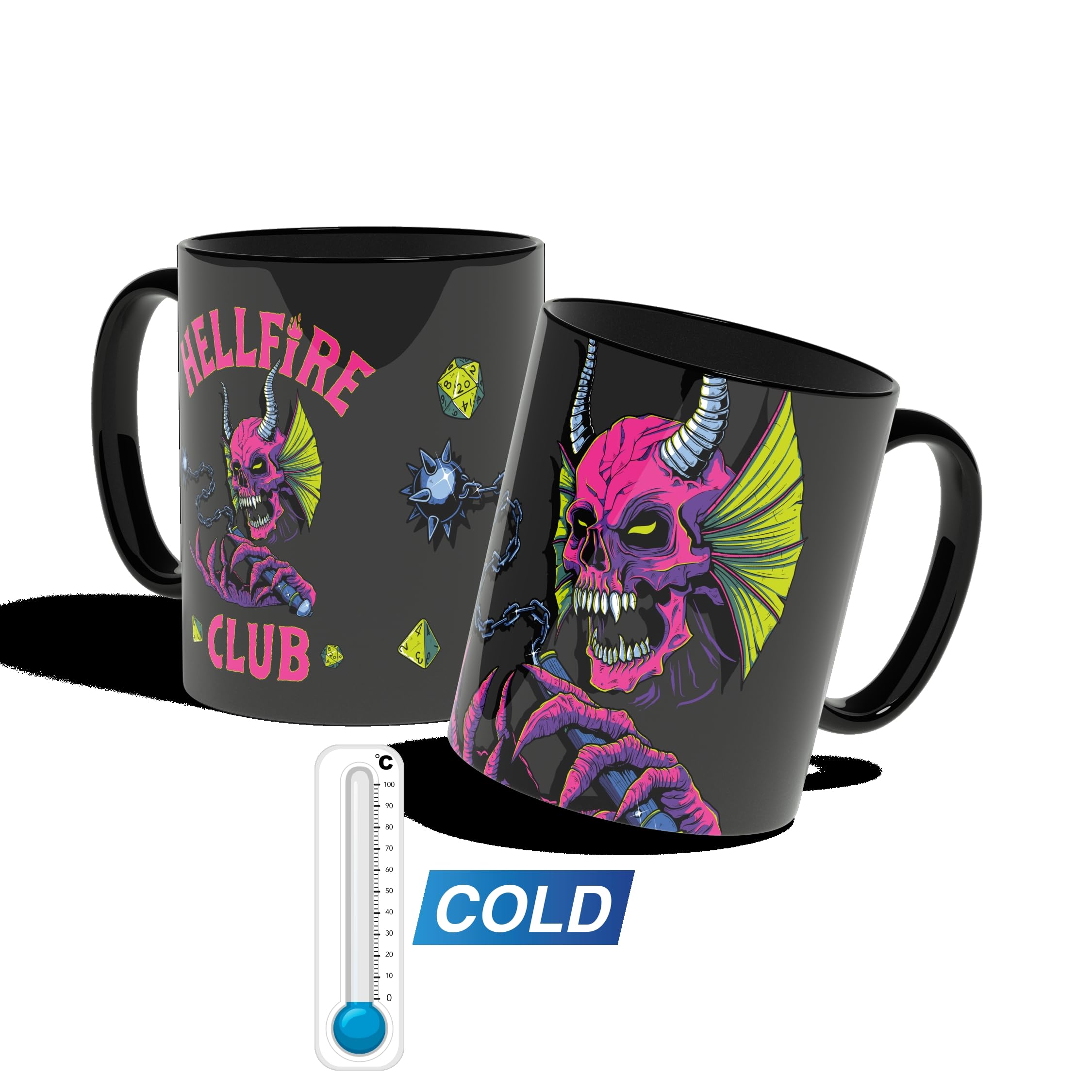 Konix Licensed merchandise Hellfire Club tazza 320 ml termoreattiva nera