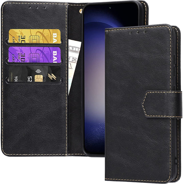 Redpepper Galaxy Cases Galaxy S23 cover portafoglio pelle nera