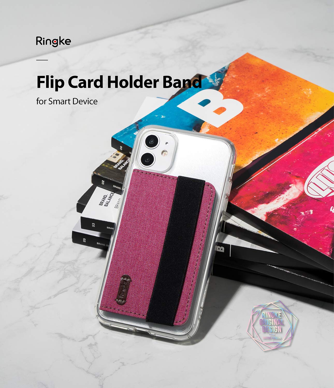 Ringke Card Holder porta carte adesivo per smartphone nero