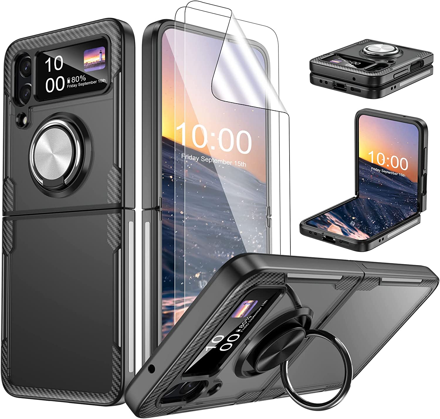 Redpepper Galaxy cover Z Flip 4 trasparente con anello stand