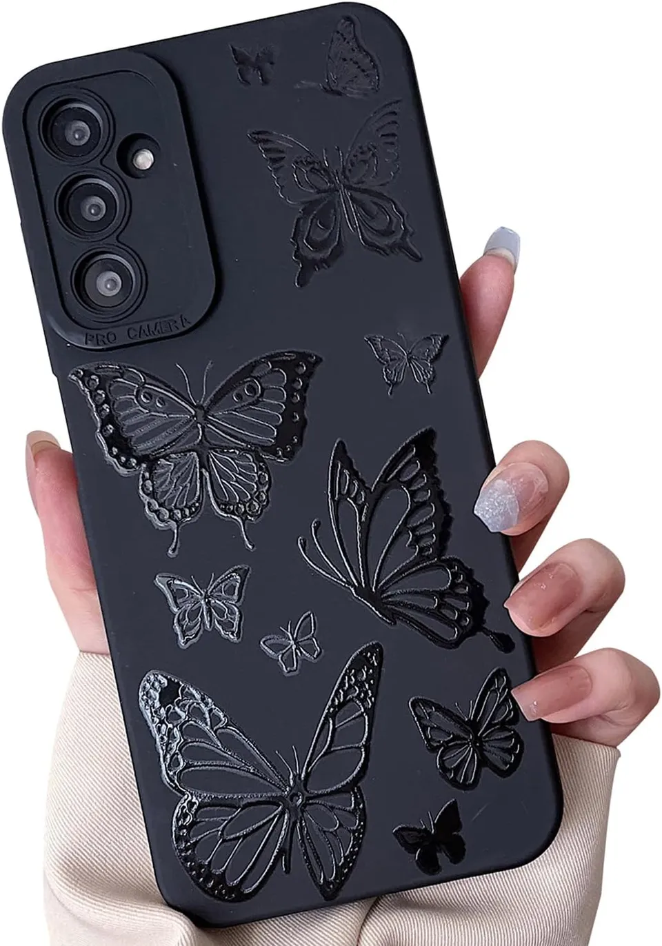 Redpepper Galaxy Cases cover Galaxy S25 Plus nera fiori farfalla silicone